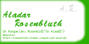 aladar rosenbluth business card